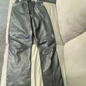 Wilsons Maxima Black Leather Biker Pants Size Women's 10 Straight Leg High Waist